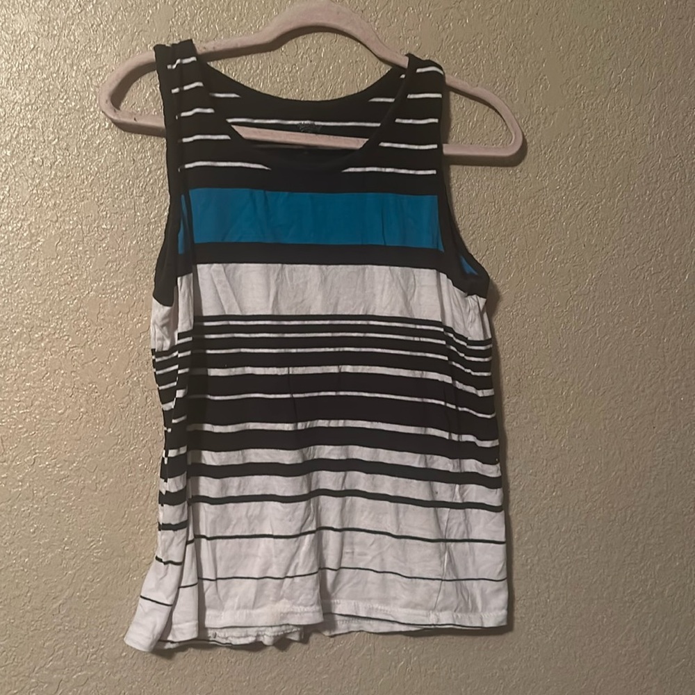 Blue gear tank top large
